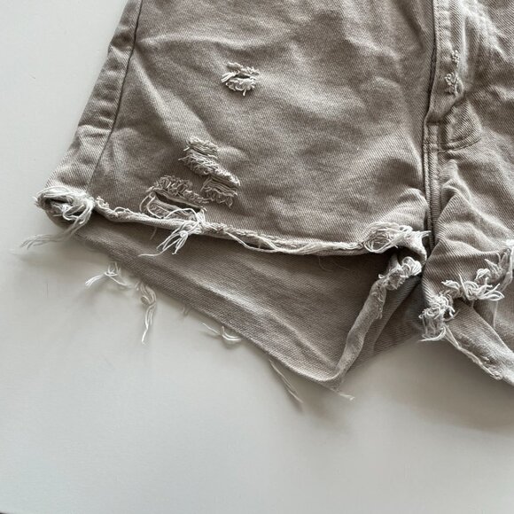 Levi's Orange Tab Denim Distressed Shorts High Rise Tan 25 - Picture 5 of 8